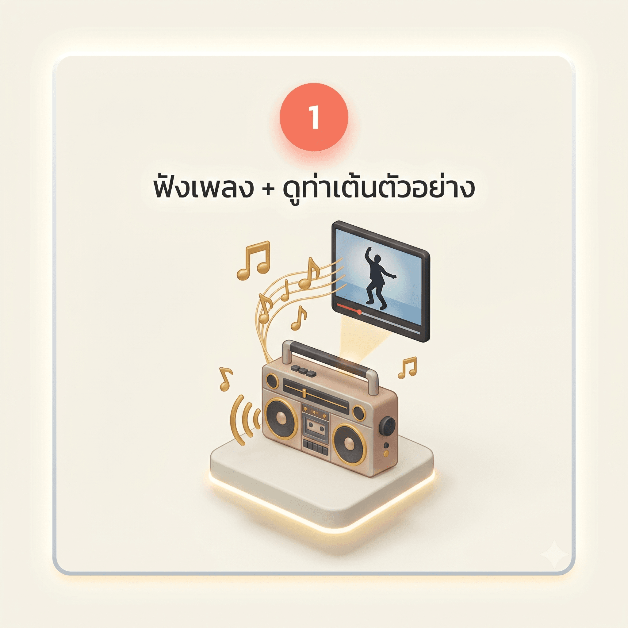 ฟังเพลง + ดูท่าเต้นตัวอย่าง